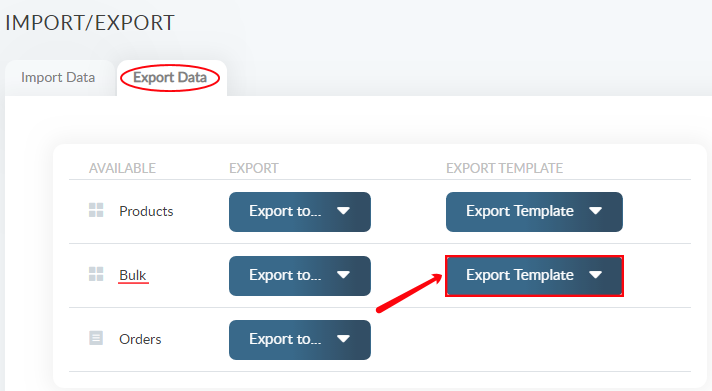 export templates